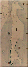 Сахалин на карте Мамия Риндзо ( 1808 - 1809 г.)