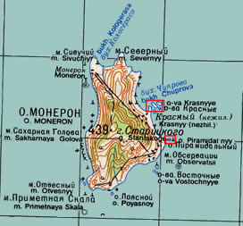 Карта острова Монерон